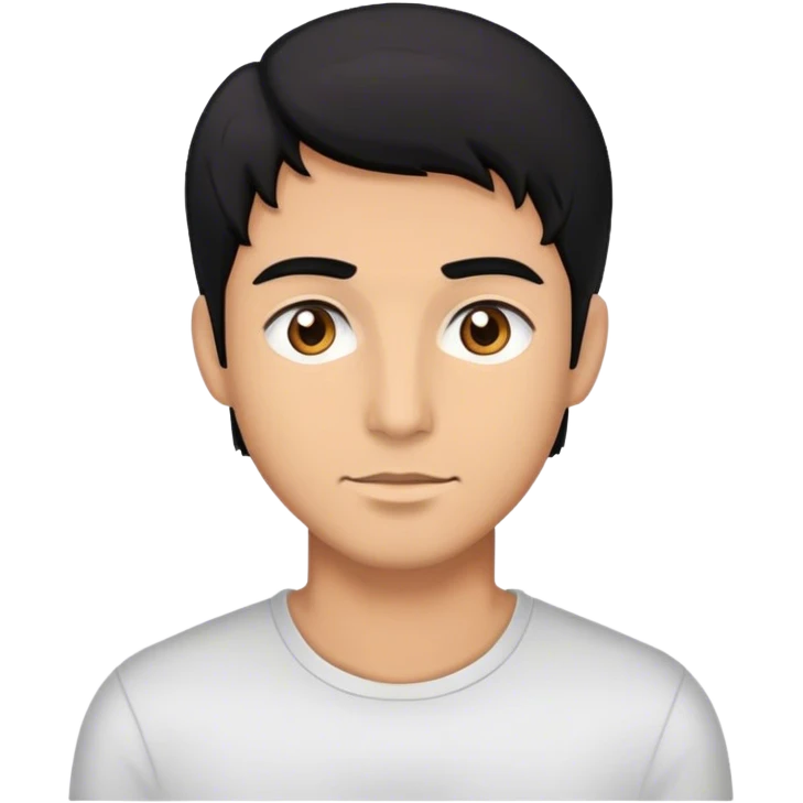 a man with brown eyes and black hair emoji