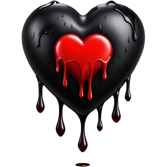 3d goth heart emoji