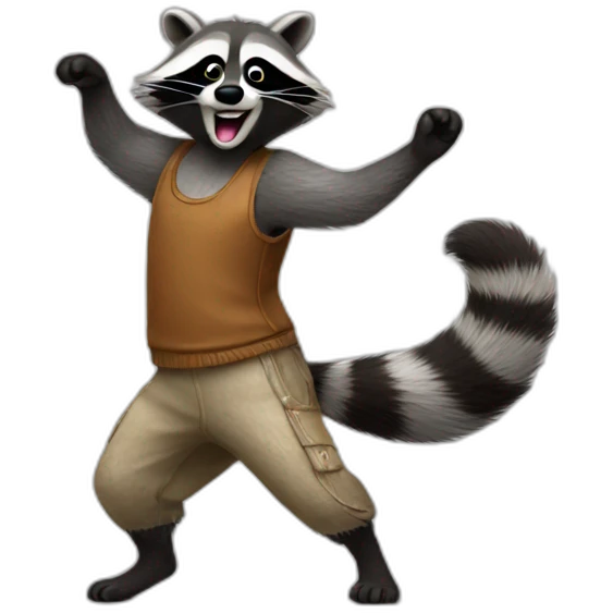 Dancing racoon emoji