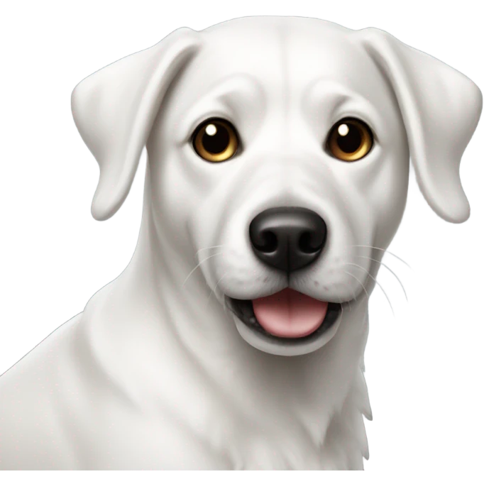 White dog with black nose emoji