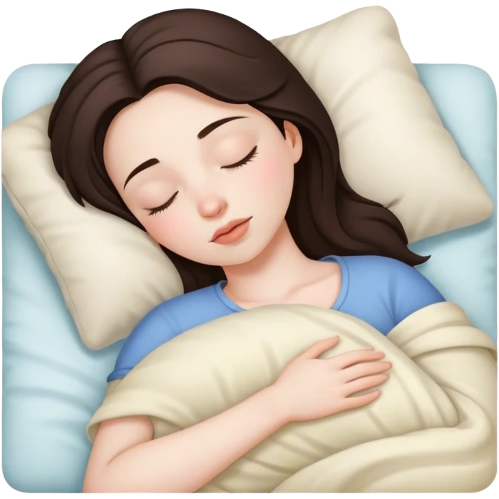 Brunette girl sleepin emoji
