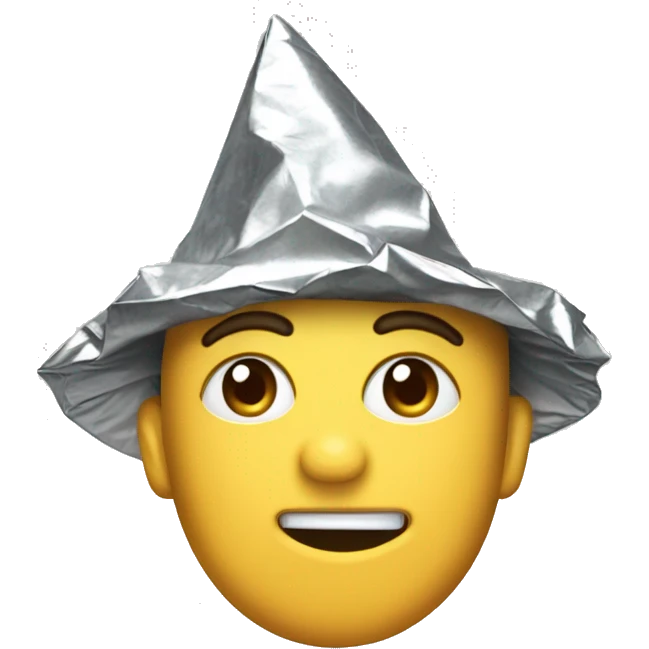 crunched pointy tin foil hat emoji