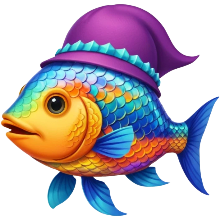 poisson avec chapeau emoji