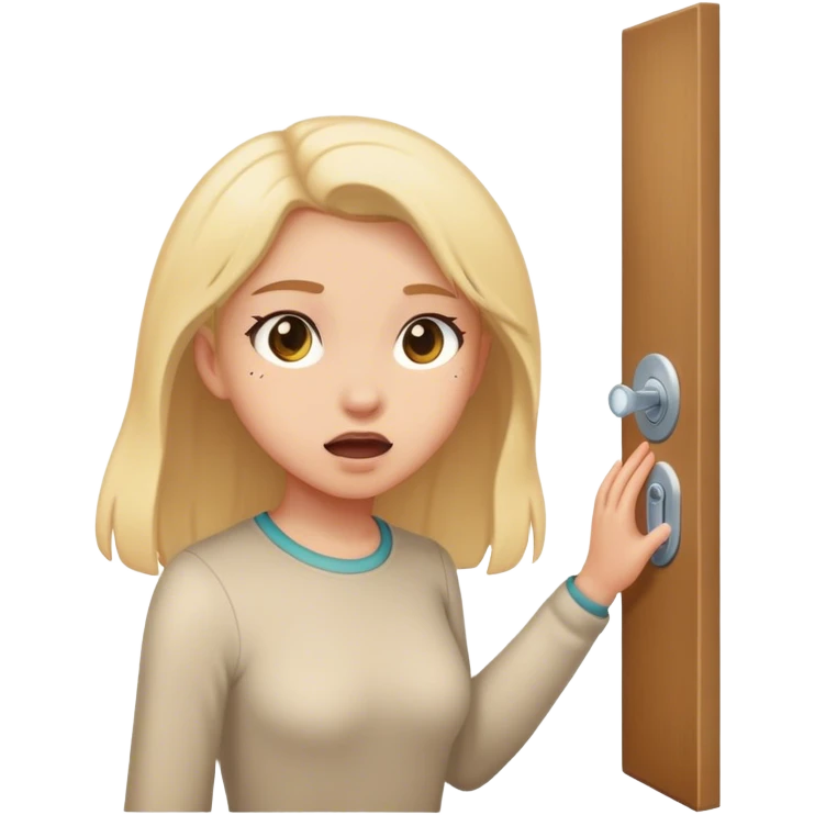 Knock knock with a girl knocking emoji
