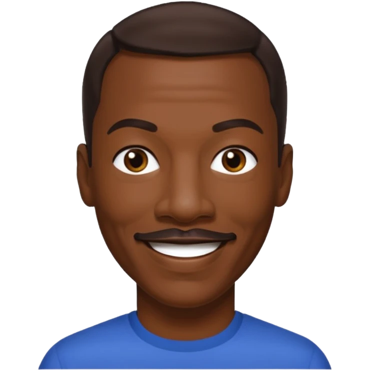 Eddie Murphy with dark brown hair emoji