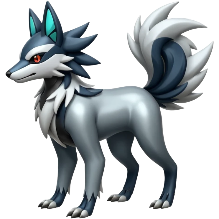 Futuristic Shiny Mightyena-Silvally-Fakémon-hybrid-creature (full body)  emoji