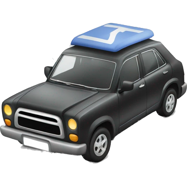 Car with “M” sign on a roof emoji