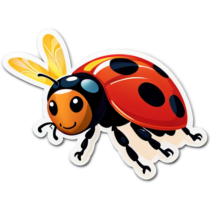Cute ladybug with butterfly  emoji