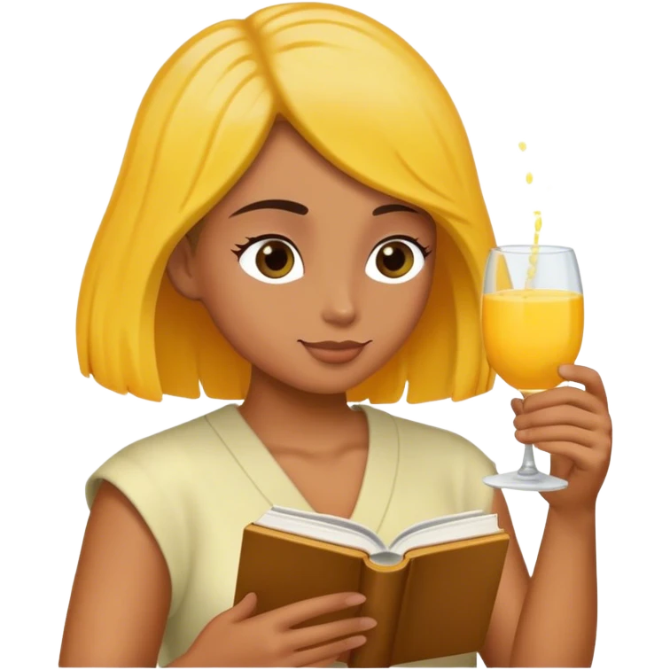 Drinking mimosa while reading emoji