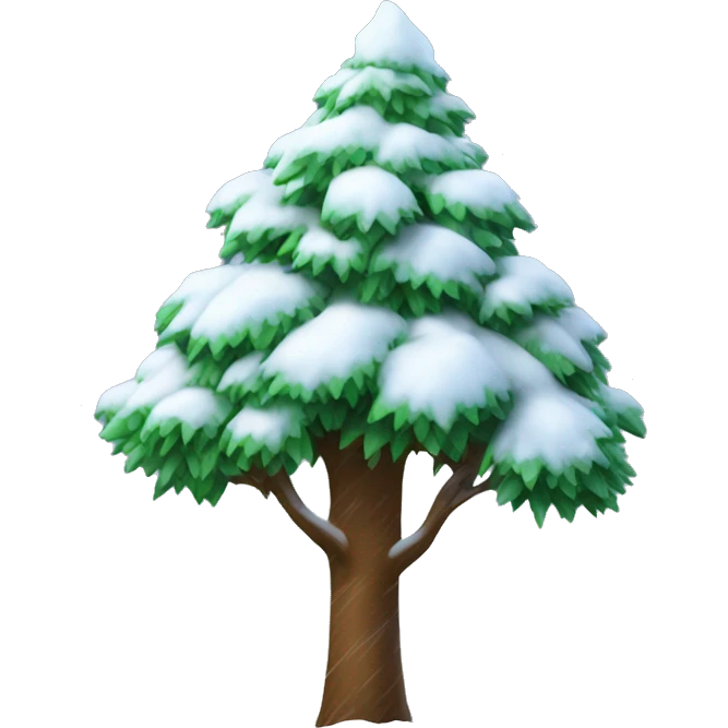 new year tree with snow emoji