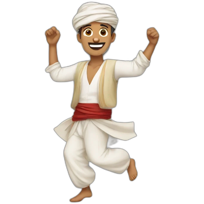 yemeni guy with traditional clothes dancing emoji