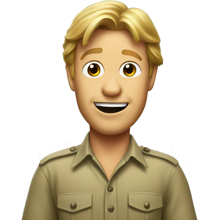exited Steve Irwin, with big head.  emoji