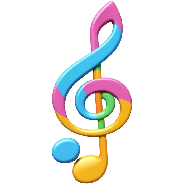 Candy style music note, 3d rendering, isolated  emoji