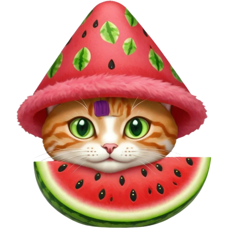 Karpuzlu kedi emoji