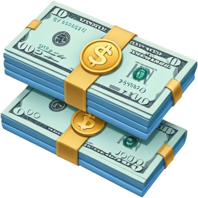 money bill colored blue emoji