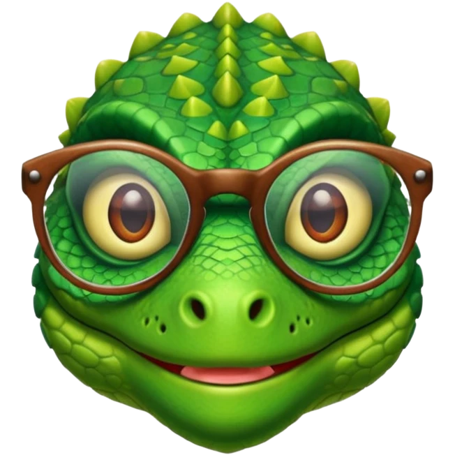 lizard wearing glasses emoji