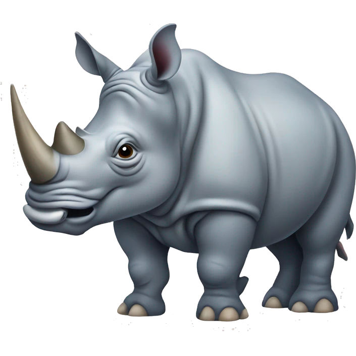rhinoceros with fish in its mouth emoji