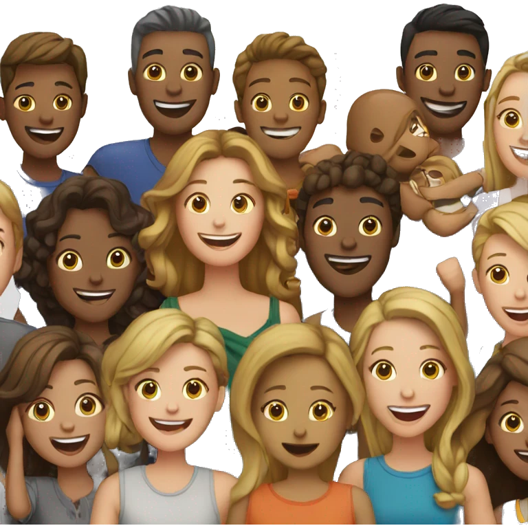group of people celebrating emoji