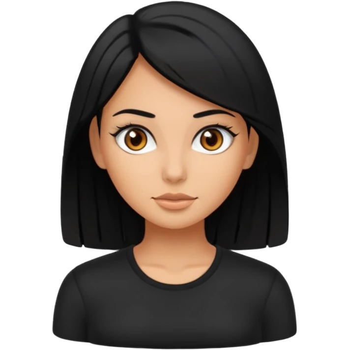 Pilates femme bronzée tenue noir et cheveux noir emoji