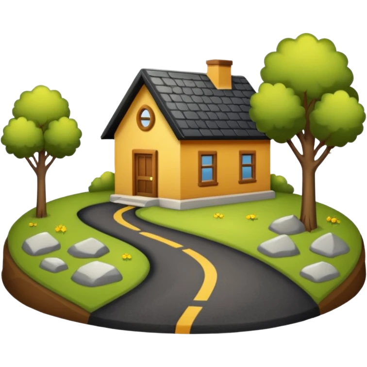small road with home emoji