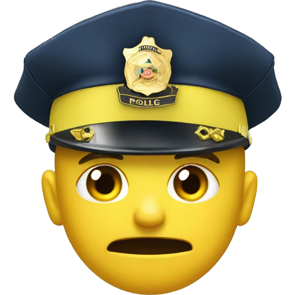yellow male police officer emoji merged with the cry emoji. Make the officer emoji cry a stream of tears emoji