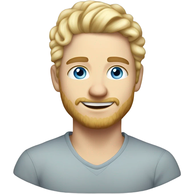 full body light curl blonde 30yo man blue eyed pale skin emoji