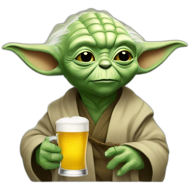 yoda drinking beer emoji