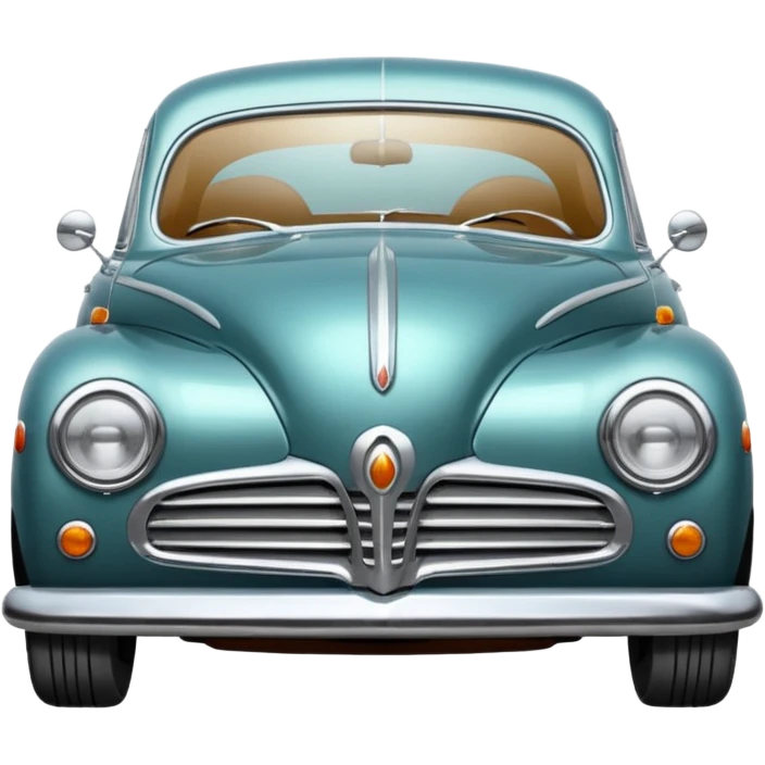 Illustrate a classic vintage car with chrome details & round headlights. emoji