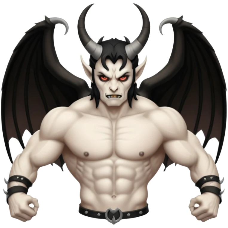 black and white wings demon emoji