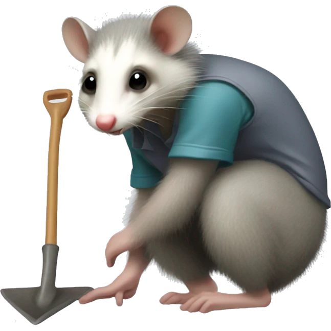 Opossum gardening emoji