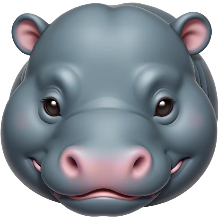 Meme-Worthy Cute Sleeping Hippo Portrait Emoji, Head resting peacefully with a contented smile, showcasing a massive, robust build and a luxuriously soft slate-gray hide, eyes shut in a serene, restful nap, Simplified yet hilariously adorable features, highly detailed, glowing with a soft, drowsy light, high shine, relaxed and utterly lovable, stylized with an air of playful laziness, bright and heartwarming, soft glowing outline, capturing the essence of a comically sleepy hippo, so meme-worthy it feels like it could instantly become the next viral sensation of adorable slumber! emoji