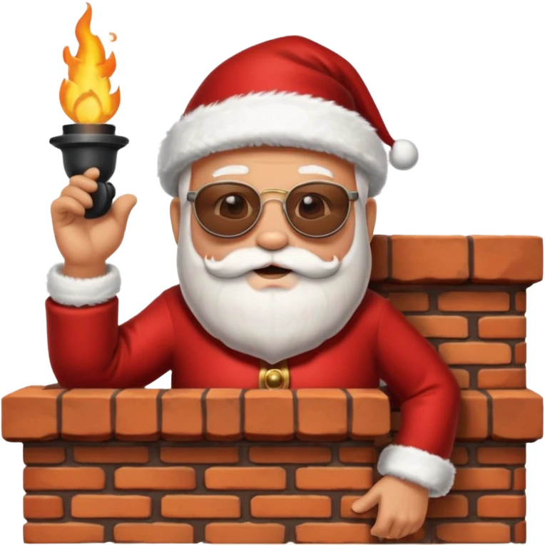 Hot santa on a chimney emoji