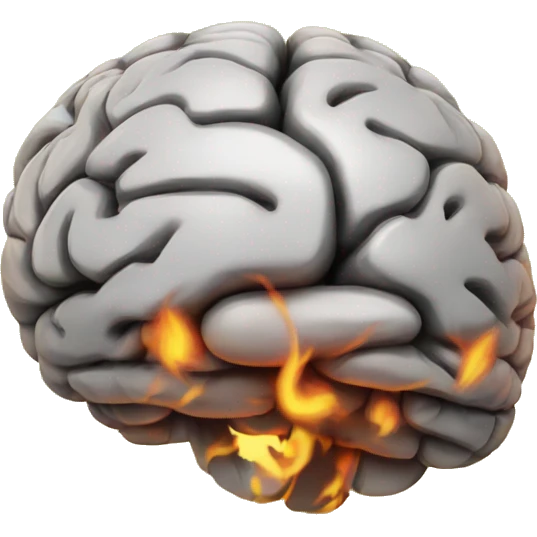 overclocked brain on fire emoji