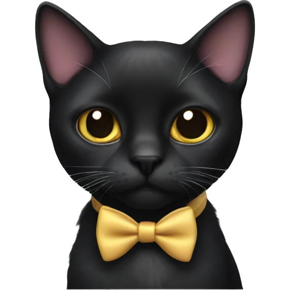 black cat wearing bow tie emoji