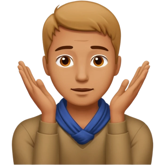 Man with hands around neck emoji