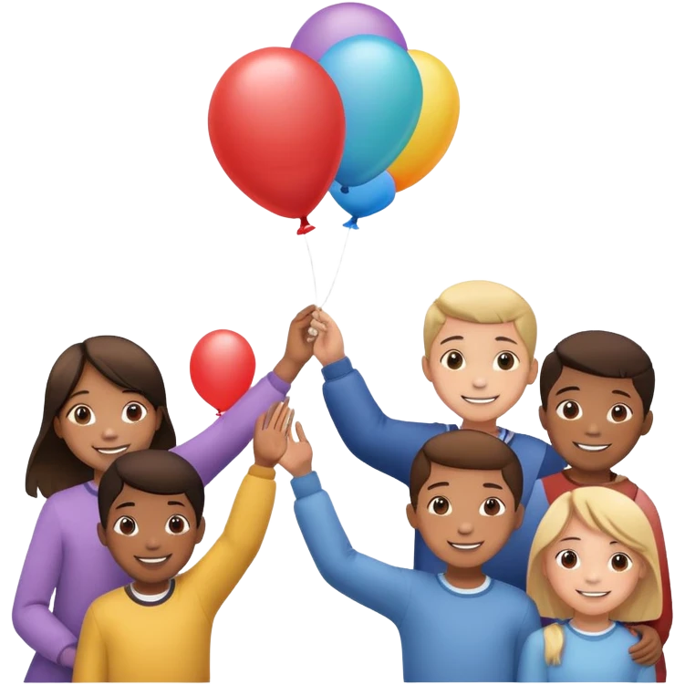kids letting a ballon go emoji