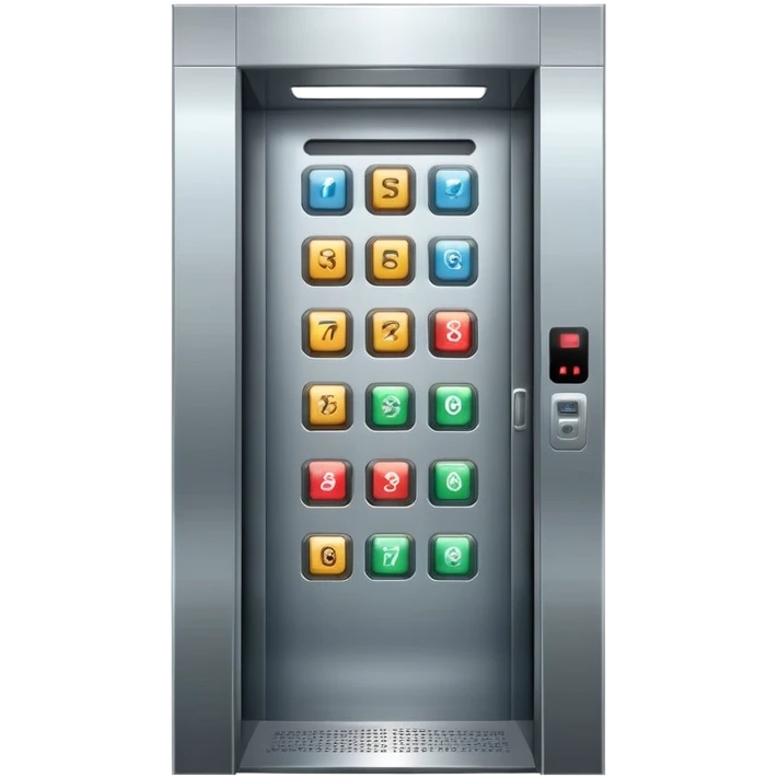 spacious elevator with control panel and buttons emoji