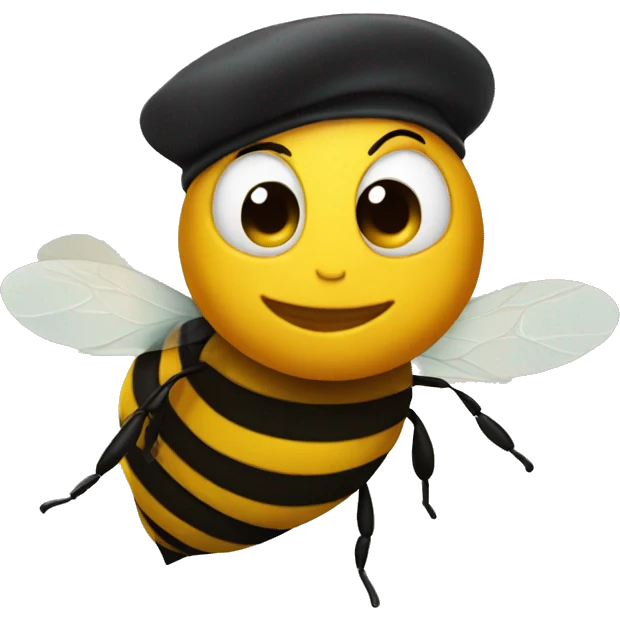 Bee with a beret emoji