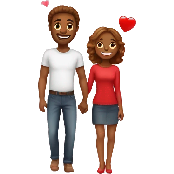 Valentines Day cute Couple in light red  emoji