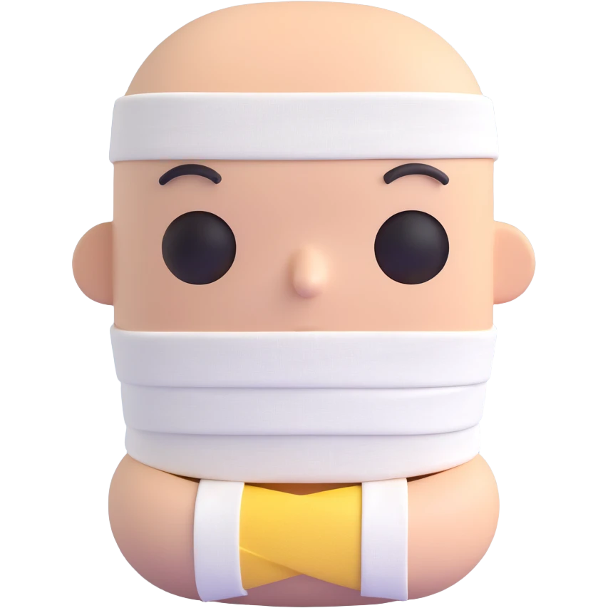 sad face with a bandage emoji