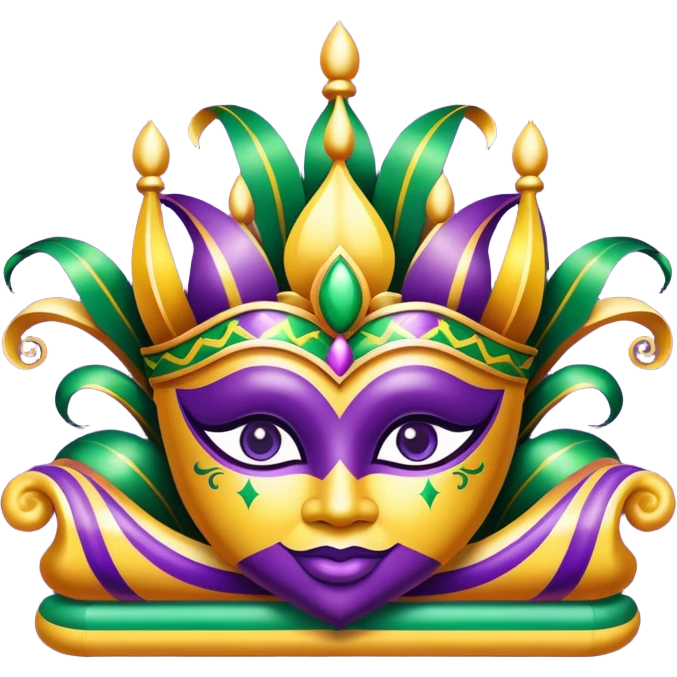 Mardi Gras parade float with decorations emoji
