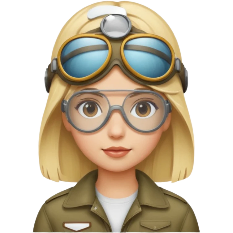 Blondes Girl mit einer Fliegerbrille  emoji