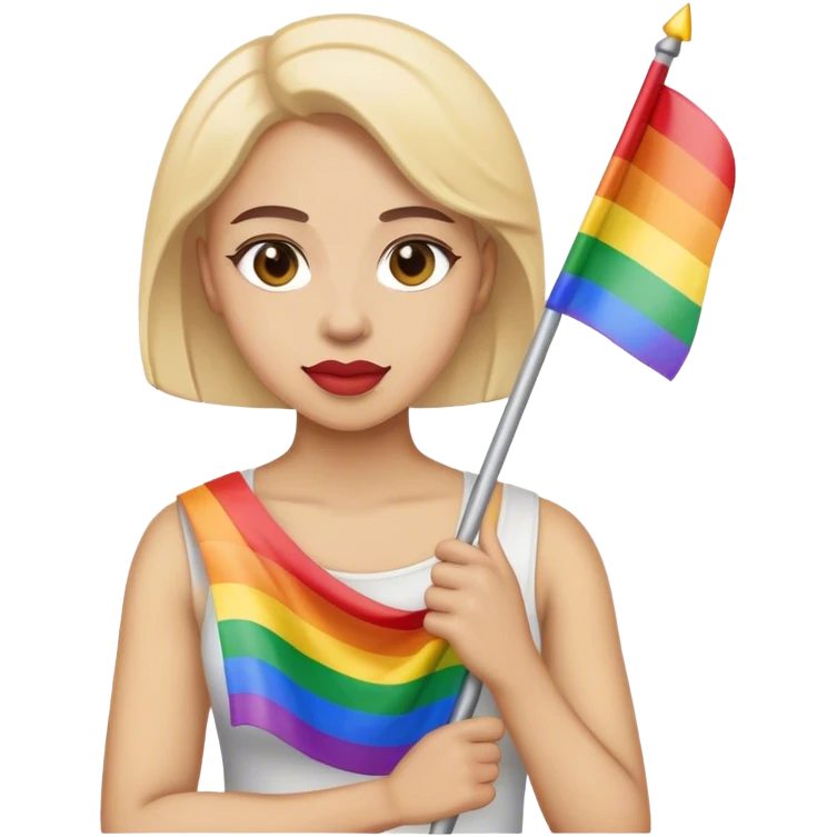 woman with lgbt flag emoji