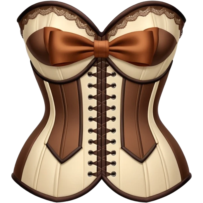 brown beige corset with bow emoji