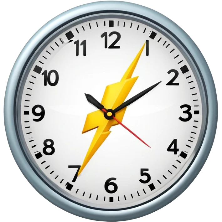 lightning bolt striking a clock emoji