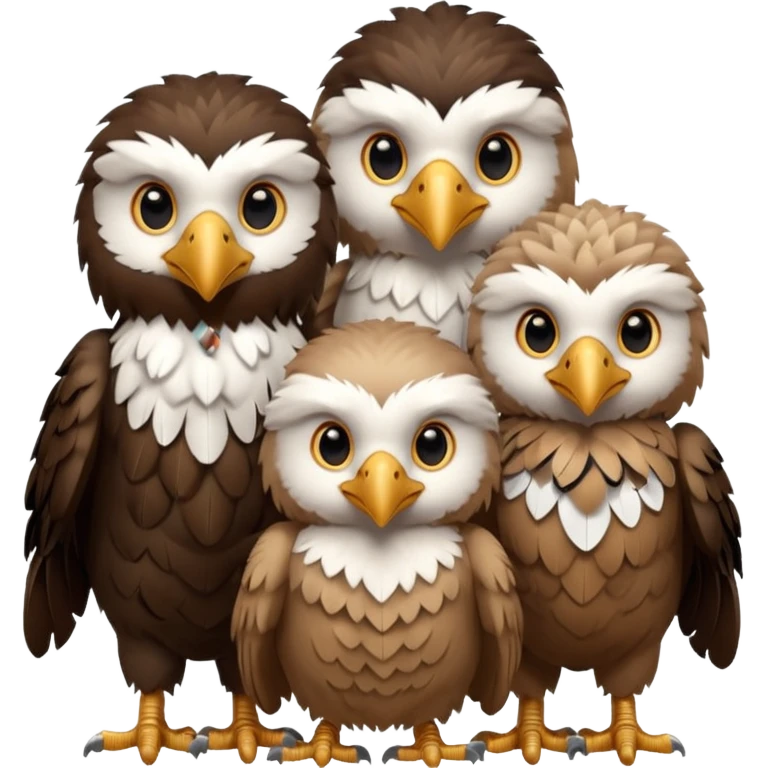3 Bébés aigle avec des plumes d'indien emoji