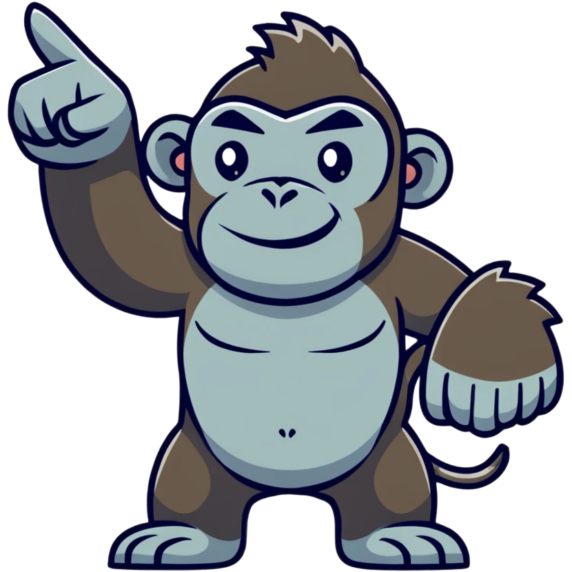 gorilla pointing emoji