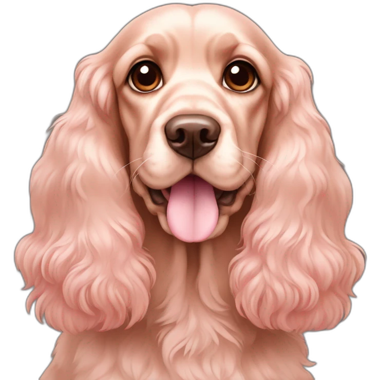 Light soft pink cocker spaniel with brown eyes  emoji