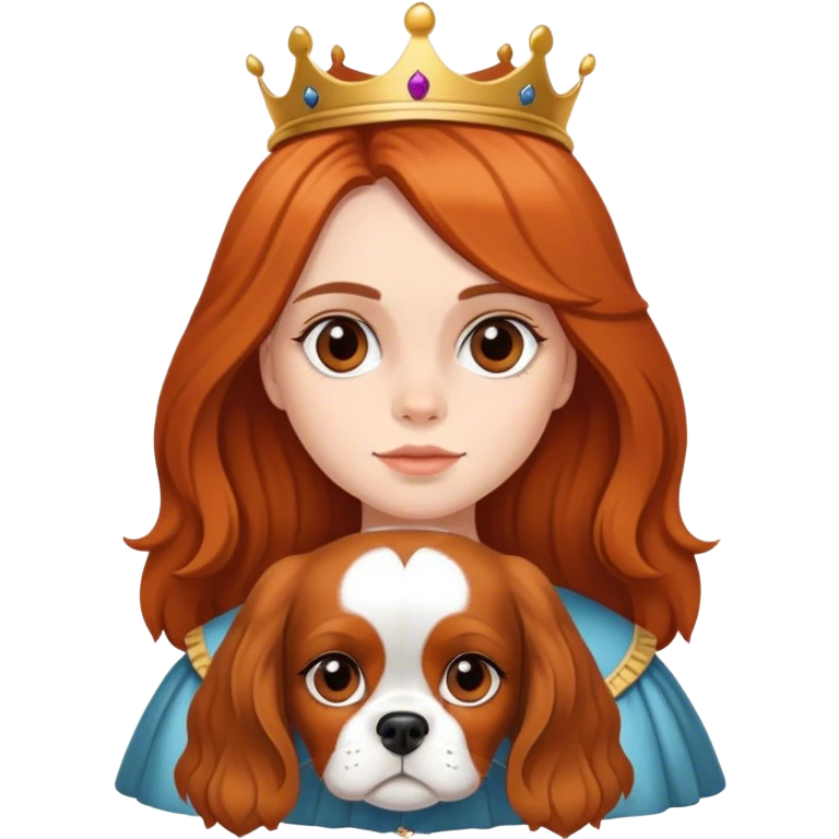 girl with king charles spaniel  emoji