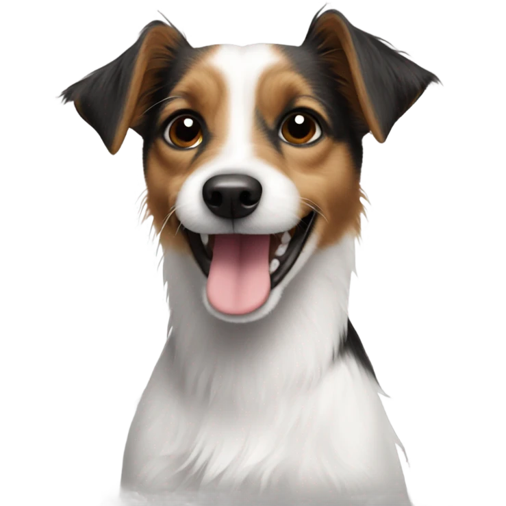 Cute long haired jack russel  emoji